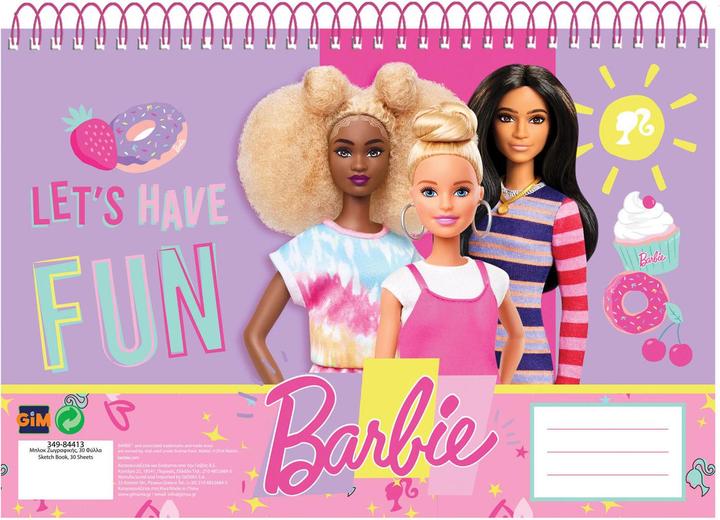Actual product image Barbie drawing pad, 30 sheets (33 x 23 x 1 cm)