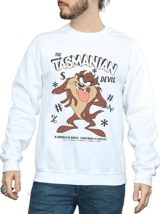 Actual product image Looney Tunes Mens Tasmanian Devil Vintage Cotton Sweatshirt (3XL)