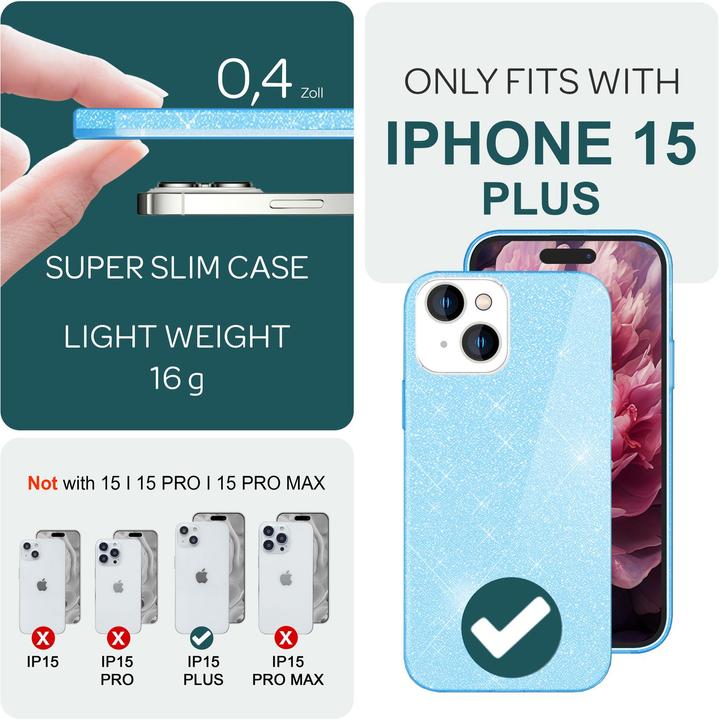 Produktbild Nalia Glitzer Hülle (Apple iPhone 15 Plus)