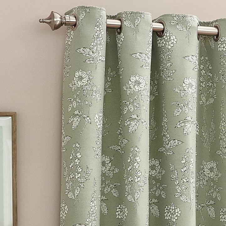 Actual product image Wylder Nature Sophia Jacquard Floral Eyelet Curtains (229 x 229 cm)