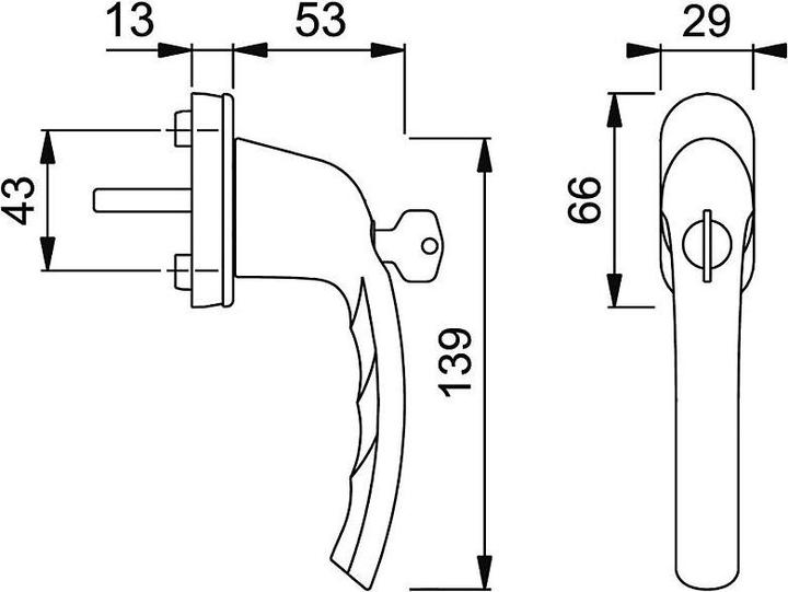 Actual product image Hoppe Window handle Tokyo 0710S/U26 TBT 1 VK 7/35 F1 (Door handle)