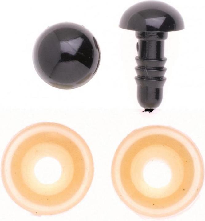 Actual product image Glorex Eyes, plastic black 15mm