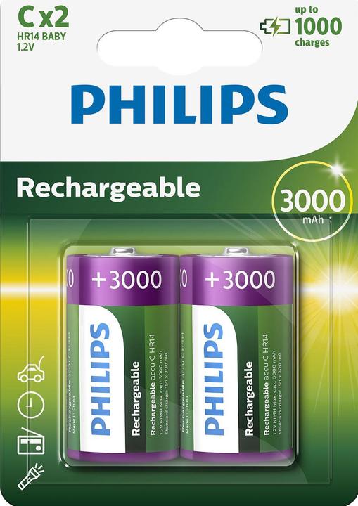 Produktbild ProPlus Philips Batterien C 3000 mAh 2 Stück im Blister (2 Stk., C, 3000 mAh)