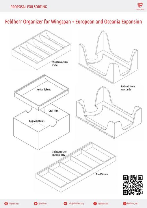 Image du produit Feldherr FH61140 - Organisateur pour Wingspan y compris l'expansion européenne et océanique (Matières plastiques)