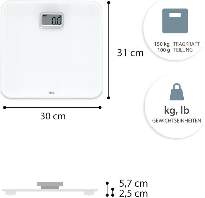 Image du produit ADE Pèse-personne numérique - BE2208 (150 kg)