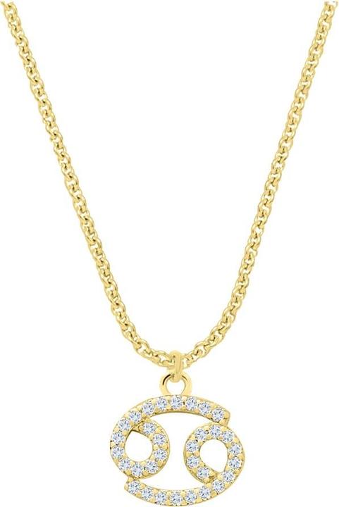 Candy Halskette Sternzeichen Krebs, 925 Sterling Silber, vergoldet (925 Sterling Silber, 18k vergoldet, 42 - 45 cm)