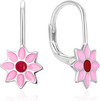 Agato - Silver dangle earrings Flower AGT-E055L