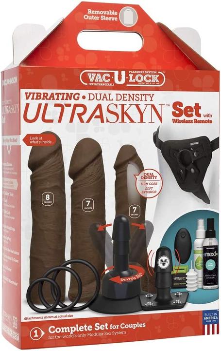 Actual product image Doc Johnson Vibrating Dual Density ULTRASKYN Chocolate