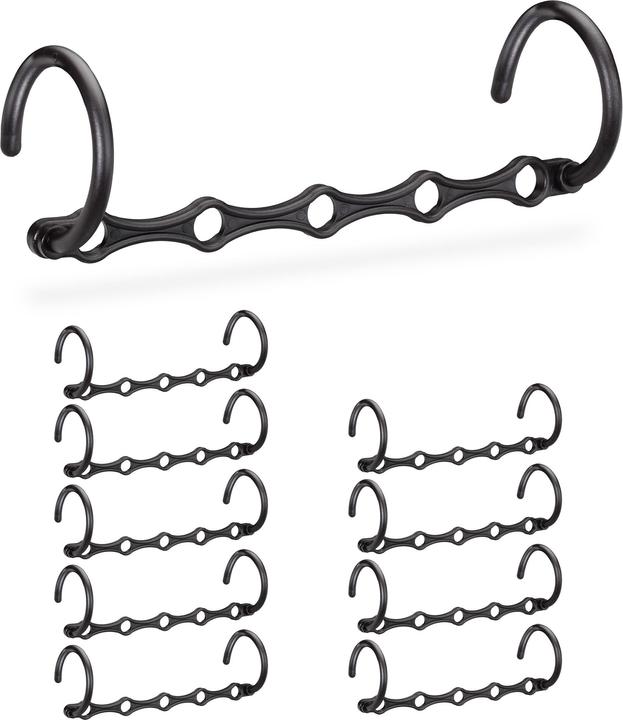Image du produit Relaxdays Lot de 10 cintres magiques, noir (10 x)