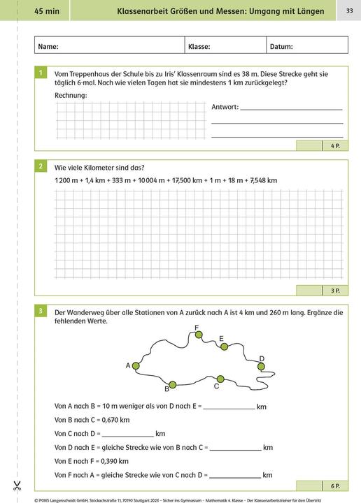 Immagine prodotto Sicher ins Gymnasium: Klassenarbeitstrainer für den Übertritt Mathematik 4. Klasse (Tedesco, 2023)