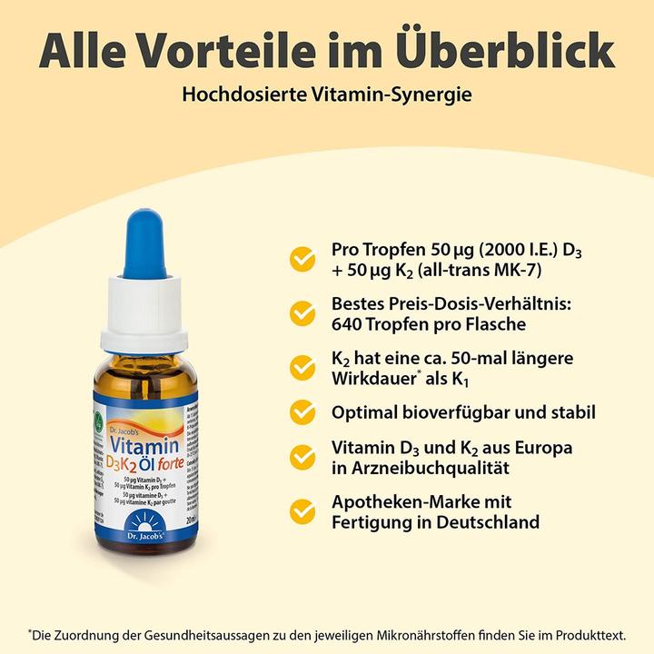 Immagine prodotto Dr. Jacob's Olio D3K2 forte (1 Pezzo/i, Goccia, 71 g)