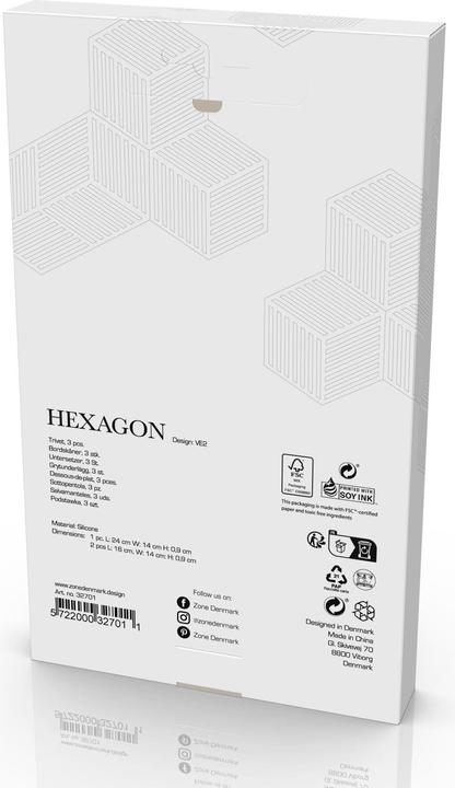 Produktbild Zone Denmark Untersetzer-Set Hexagon.Indigo.32703 (3 x, Pfannenuntersetzer)