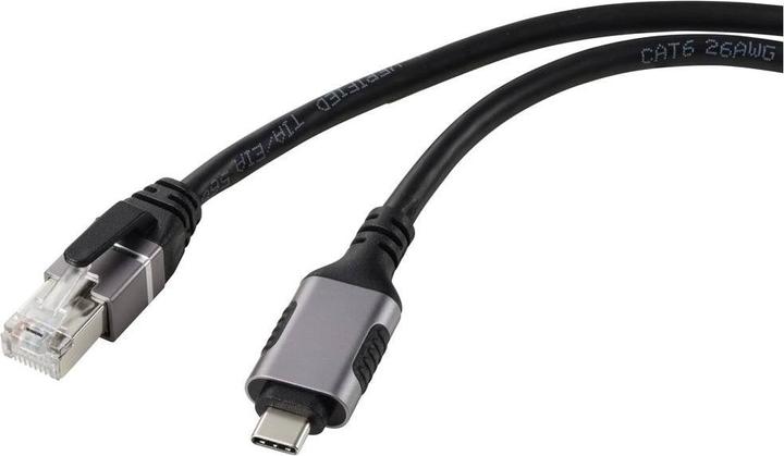 Produktbild Renkforce USB, Netzwerk Adapterkabel (1x USB-C® Stecker - 1x RJ45-Stecker) 3.00 (USB-C, RJ45, RJ45 (1x))