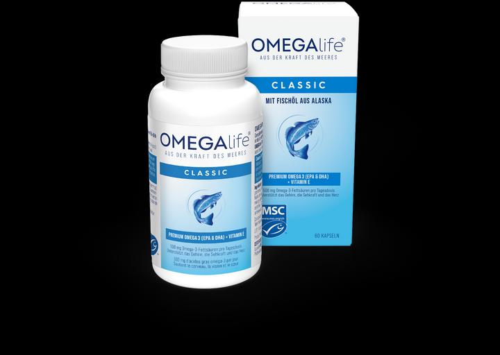 Produktbild Omega-Life Classic Kaps 500 mg Ds 60 (60 Stück, Kapseln, 128 g)