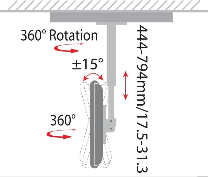 Actual product image Techly Bracket for LCD display - Steel - Black - Screen size: 58.4-94 cm (23"-37") (Various)