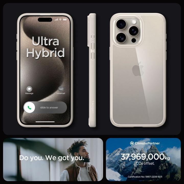 Produktbild Spigen Ultra Hybrid-Hülle für iPhone 15 Pro – natürliches Titan (Apple iPhone 15 Pro)