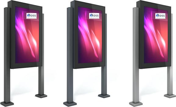 Produktbild DSS Outdoor Stele Portrait, 65" Bildschirm, schwarz