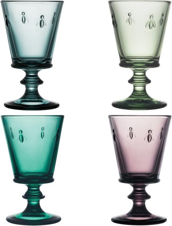 Actual product image La Rochère Abeille 4drink Glasses Coloured.24cl (24 cl, 4 Glasses, White wine glasses)