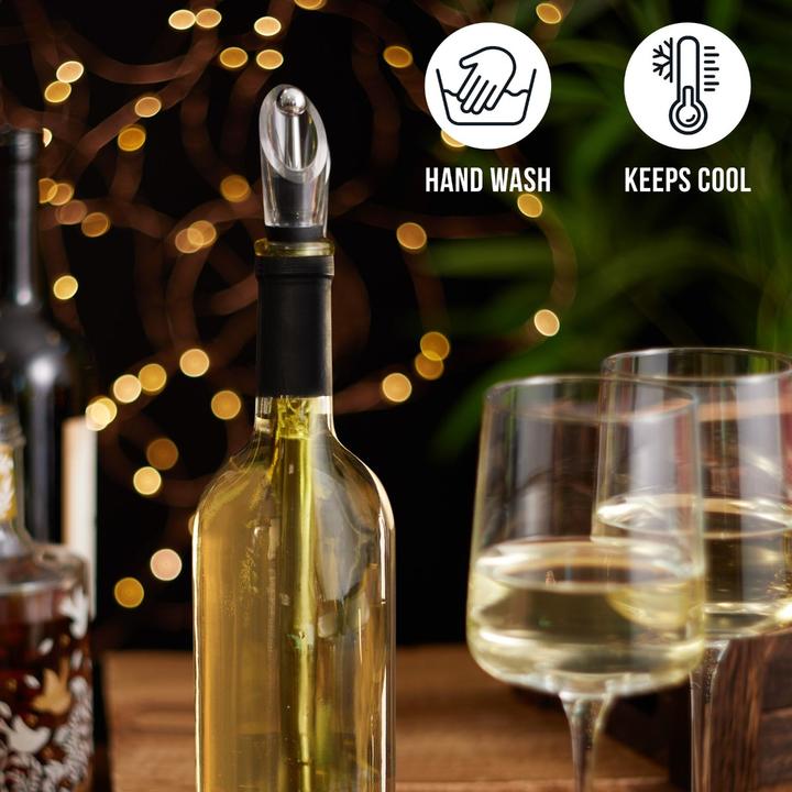 Image du produit Oak & Steel Set cadeau d'accessoires de vin premium 5 en 1 (Verseur de vin)