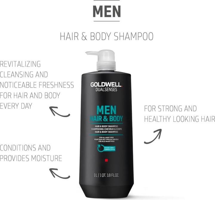 Produktbild Goldwell Dualsenses Men Hair & Body (1000 ml, Flüssiges Shampoo)