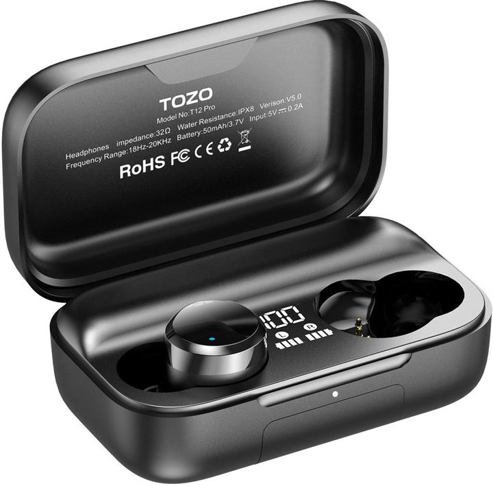 Immagine prodotto Tozo Auricolari T12 PRO TWS neri (ANC, 8 h, Senza fili)