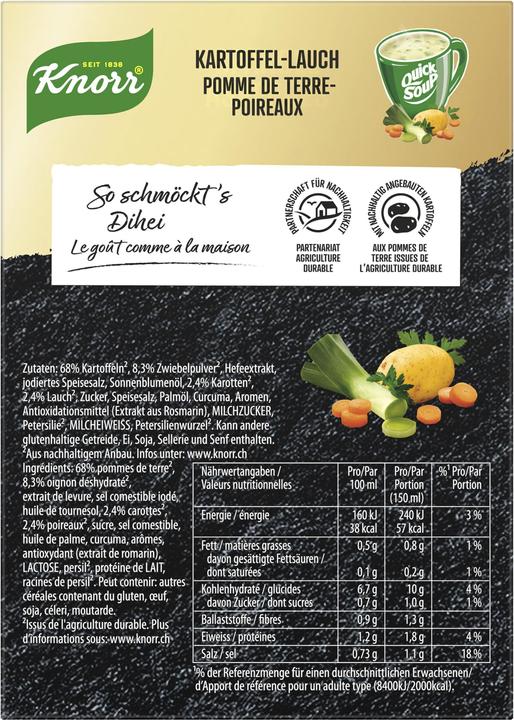 Immagine prodotto Knorr Suprême Quick Soup zuppa di patate con porro, come fresco dal giardino, preparato rapidamente