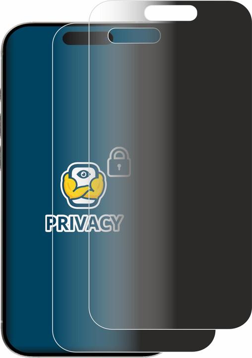 Produktbild BROTECT Sichtschutzfolie Anti-Spy Privacy Folie Blaulicht-Schutz (2 Stück, Apple iPhone 15 Pro)
