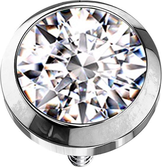 Actual product image Star Piercing Dermal Anchor silver with crystal silver (Titanium G23, without brass)