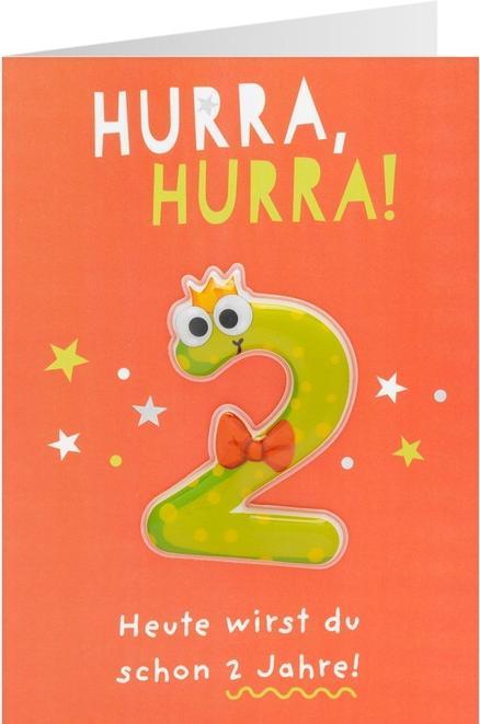 Produktbild Sheepworld Geburtstagskarte - Hurra, Hurra! - Heute wirst du schon 2 Jahre! (1 Stk.)