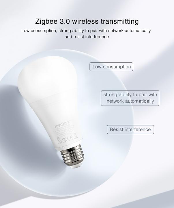 Produktbild Milight Zigbee 3.0 LED Birne RGB+KW/WW 12W (E27, 12 W, 1300 lm, 1 x, F)