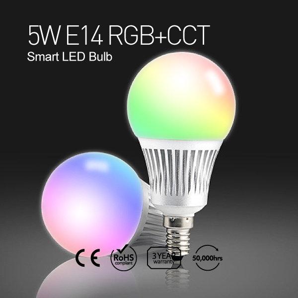 Actual product image Milight LED bulb E14 RGB+KW/WW 5W (E14, 5 W, 450 lm, 1 x, F)