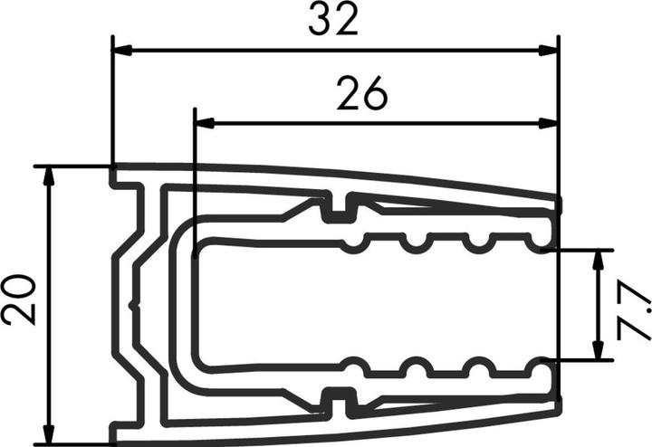 Actual product image Vitris Wandprofil Alu 2490mm black