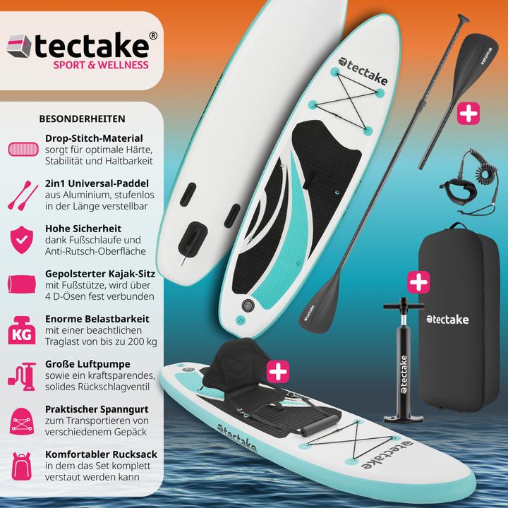 Immagine prodotto tectake Set tavola stand-up paddle Zenon,2 in1 gonfiabile, completo