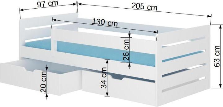 Produktbild ADRK Furniture Bett BEMMA 200x90 (200 x 90 cm)