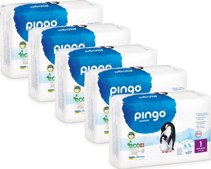 Produktbild Pingo Newborn Megapack (Gr. 1, Halbmonatsbox, 135 Stück)