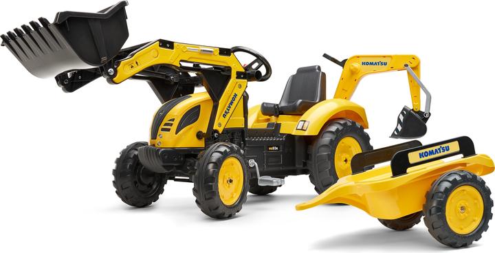 Falk Toys Komatsu tractor + XL trailer