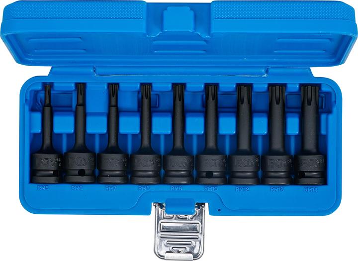 Produktbild BGS Kraft-Bit-Einsatz-Satz 12,5 mm (1/2") Keil-Profil (für Ribe) M5 - M14 9-tlg. (Keil-Profil (für Ribe) M5 - M14)