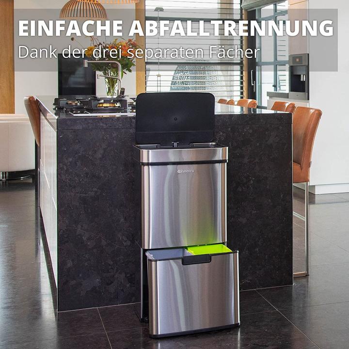 Actual product image Homra Nexo bin with sensor, silver (72 l)