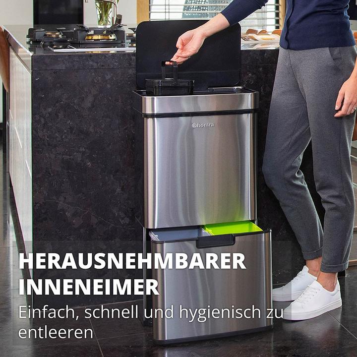 Actual product image Homra Nexo bin with sensor, silver (72 l)