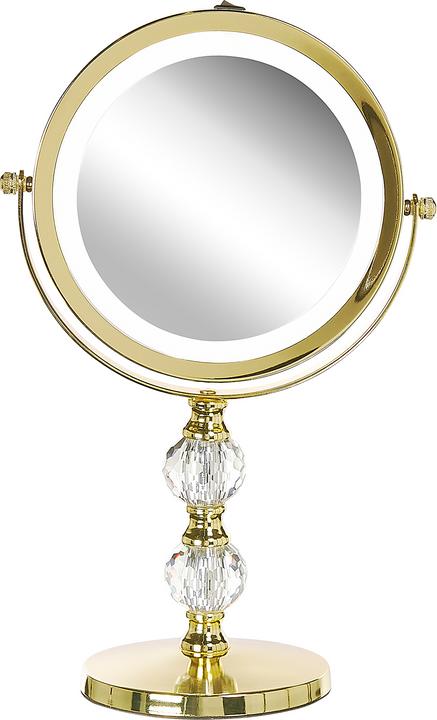 Produktbild Beliani Kosmetikspiegel gold mit LED-Beleuchtung ø 18 cm CLAIRA
