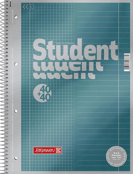 Produktbild Collegeblock Student 'Duo' (A4, Kariert, Liniert, Harter Einband)