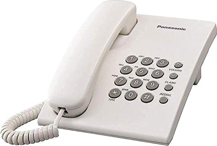 Produktbild Panasonic KX-TS500FXW Corded phone, White, Wall-mount option, Last Number Redial, Flash, Volume Control (6 lev