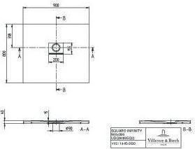 Produktbild Villeroy & Boch V&B Duschwanne SQUARO INFINITY R-eck900x800x40mm anthrazit