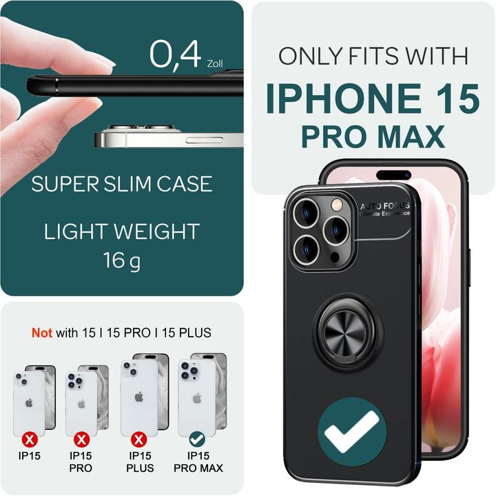 Immagine prodotto Nalia Anello opaco Manicotto in silicone (Apple iPhone 15 Pro Max)