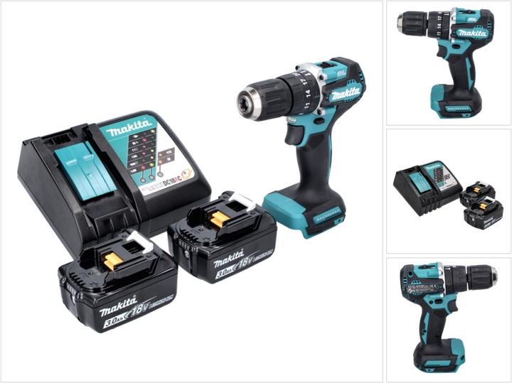 Actual product image Makita DHP 487 RF Battery impact drill 18 V 40 Nm Brushless + 2x rechargeable battery 3.0 Ah + charger (Rechargeable battery operated)