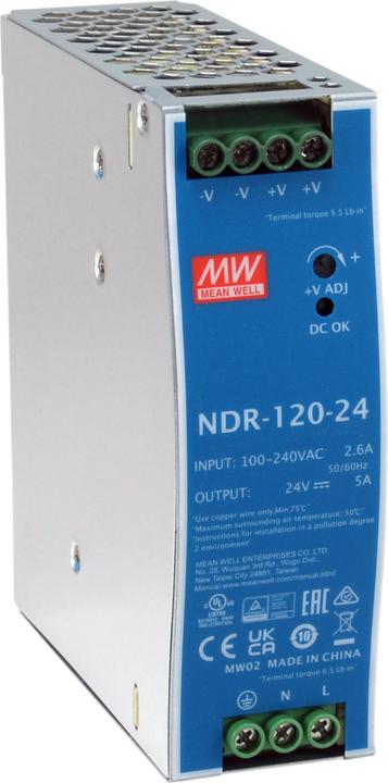 Image du produit LevelOne ind. Alimentation POW-2442 24VDC 120W Rail DIN si (120 W)