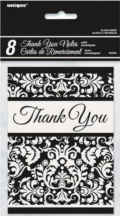 Image du produit Unique Party Carte de remerciement en damas (pack de 8) (8 pcs)