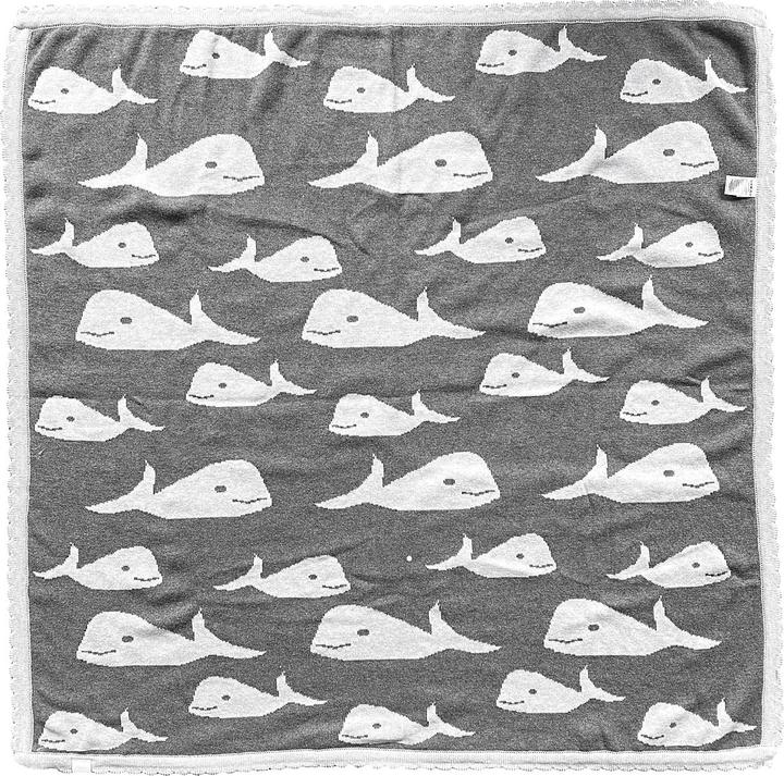 Actual product image Hansekind Knitted blanket 'Whale (80 x 80 cm)
