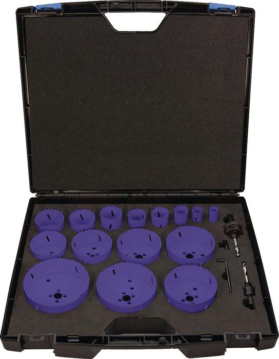 Produktbild Nordwest Handel AG Lochsägensatz 17-tlg.19-114mm Schnitt-T.38mm HSS-Co8 PROMAT (19-114 mm)