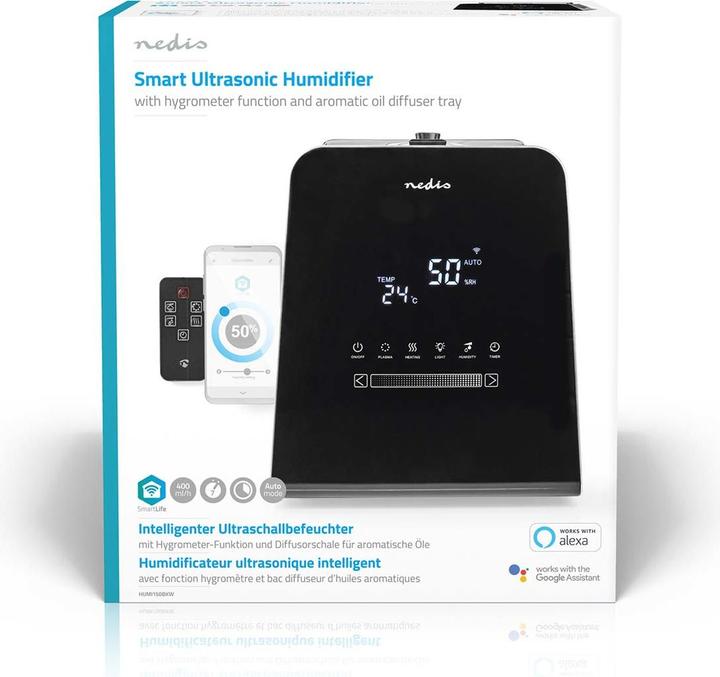 Image du produit Nedis SmartLife Humidificateur | 30 W | Avec brume fraîche et chaude | 5.5 l | Hygromètre | Minuterie | F